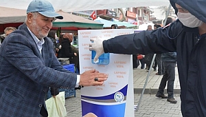 Lapseki'de mobil dezenfektan…