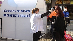 Küçükkuyu pazarına dezenfekte tüneli kuruldu