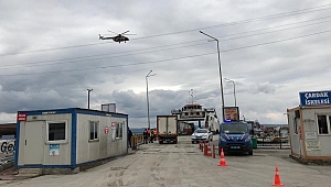 Çanakkale'de helikopterle trafik denetimi