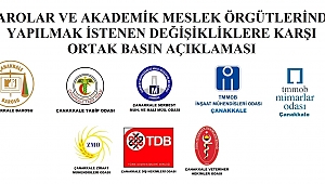Baro ve Meslek Odaları'ndan açıklama