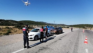 Drone ile trafik denetimi yapıldı