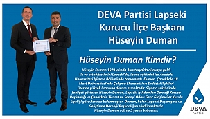 DEVA Partisi Lapseki Kurucu İlçe Başkanı belli oldu