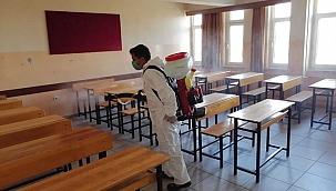 KPSS alan bilgisi sınavı öncesinde okullar dezenfekte edildi