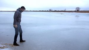 Göletler buz tuttu