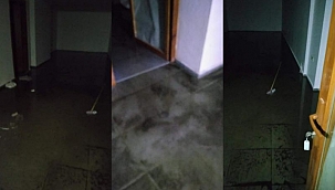 Bayramiç’te işyerlerini su bastı