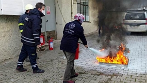 Biga’da yangın tatbikatı