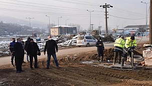 Yeni Çan Devlet Hastanesi yağmur hattı bağlama çalışmaları başladı