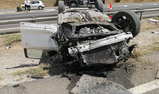 Başkent'te takla atan otomobilde 6 kişi yaralandı