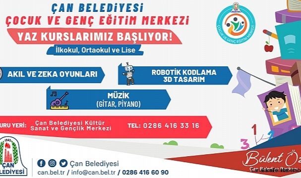 Çan Belediyesi Yaz kursları başlıyor