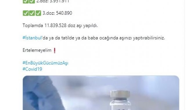 İstanbul Valisi Yerlikaya: "İstanbul'da aşı yüzde 63.1'e ulaştı"