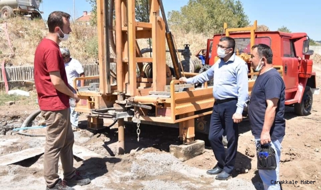 Çan Belediyesi şebeke suyuna takviye su sondaj çalışmasına başladı