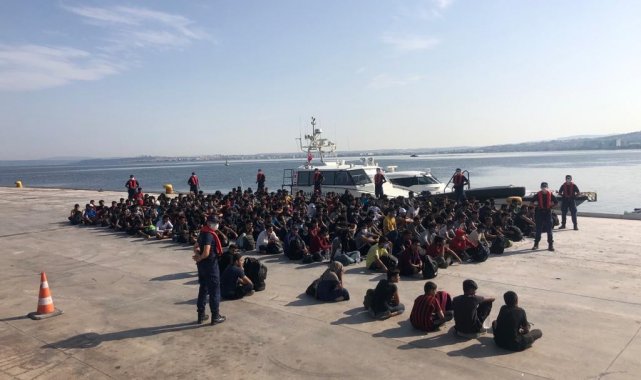 Çanakkale açıklarında 204 düzensiz göçmen yakalandı