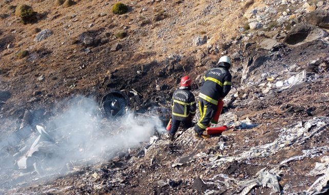 Kahramanmaraş'ta uçak kazasında ekiplerin çalışmaları sürüyor