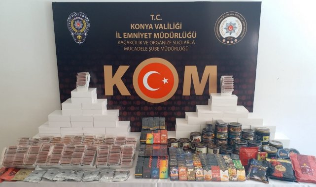 Konya'da 29 bin 600 adet gümrük kaçağı makaron ele geçirildi