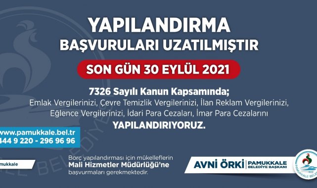 Pamukkale'de yapılandırma süresi uzatıldı
