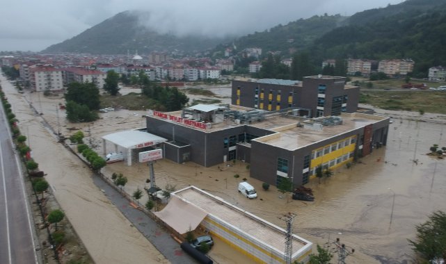 Sinop Ayancık'taki sel afeti havadan görüntülendi