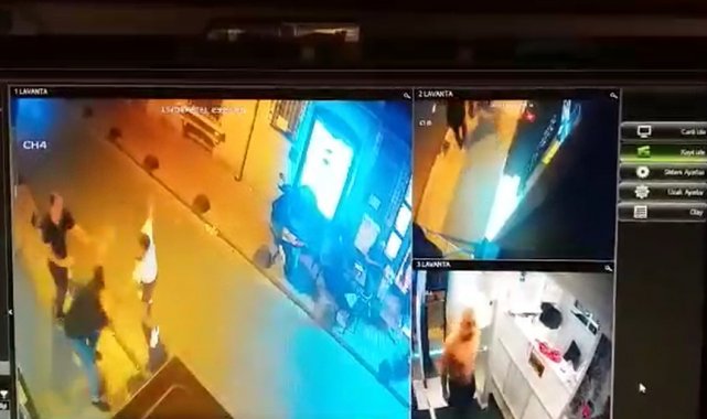 Taksim'de tabanca ve bıçaklı otel baskını kamerada