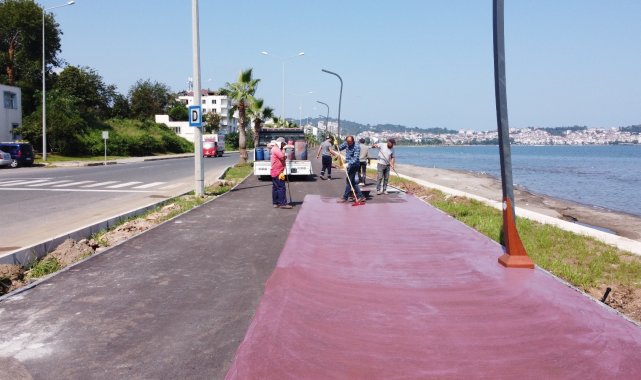 Ünye'de "Yaya ve Bisiklet Yolu Projesi"nde sona doğru