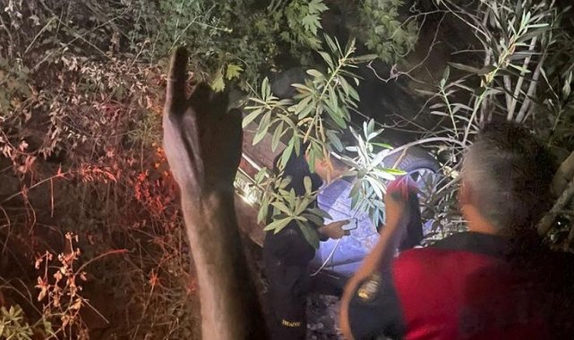 Aydın'da otomobil dereye uçtu: 2 yaralı