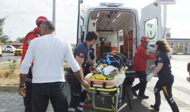 Burhaniye'de otomobil ATV'ye çarptı; iki kişi yaralandı