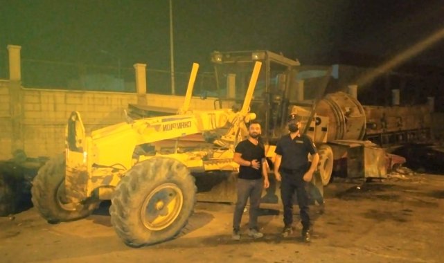 Çalıntı iş makinası hurdacıda bulundu