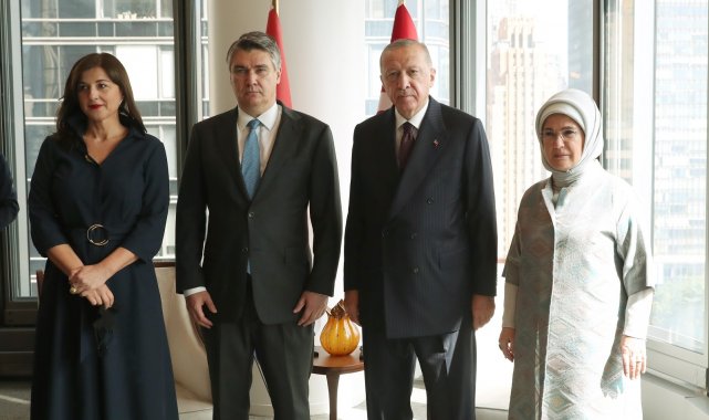 Cumhurbaşkanı Erdoğan, Hırvatistan Cumhurbaşkanı Milanoviç ile bir araya geldi