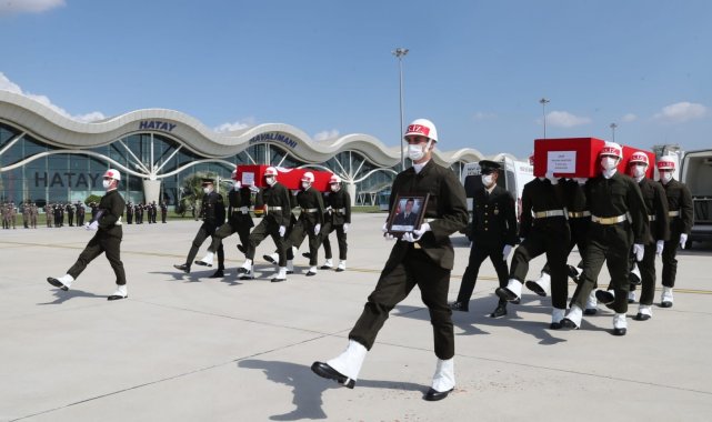 İdlib şehitleri, Hatay'daki tören ile memleketlerine uğurlandı