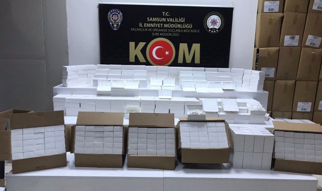 Samsun'da 160 bin adet bandrolsüz makaron ele geçti