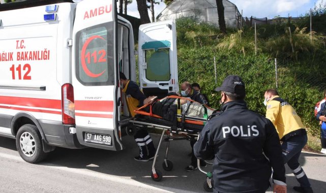 Sinop'ta motosiklet devrildi sürücü yaralandı
