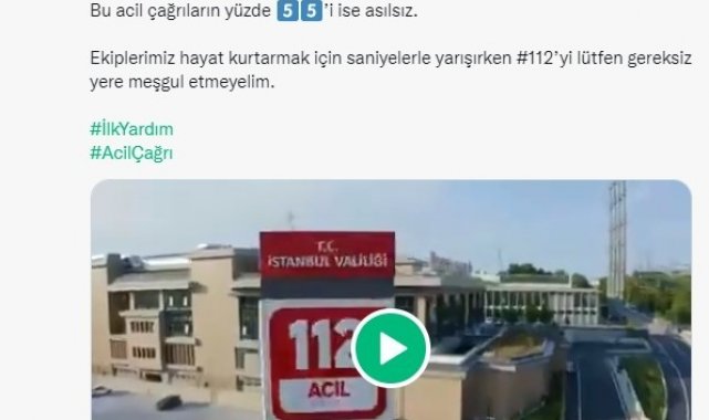 Vali Yerlikaya: "112 acil çağrı merkezine gelen çağrıların yüzde 55'i asılsız"