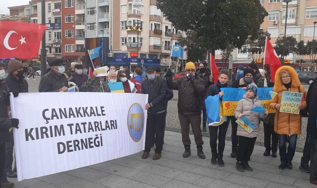 Çanakkale'de Rusya protesto edildi