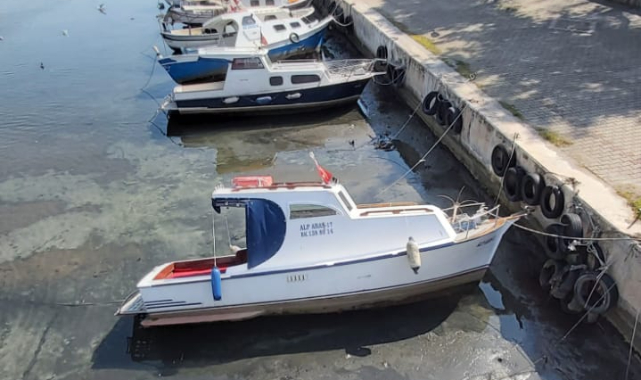 Sarıçay’da tekneler karaya oturdu