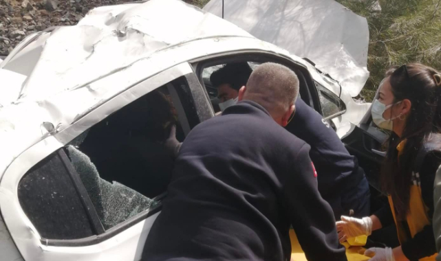 Otomobilinde sıkışmış halde bulundu