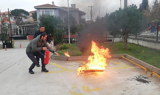 Biga Belediyesi'nden yangın tatbikatı