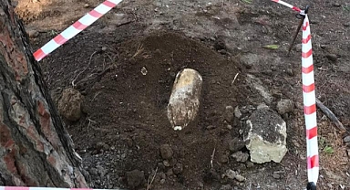 Tarihi Alan'da patlamamış top mermisi bulundu