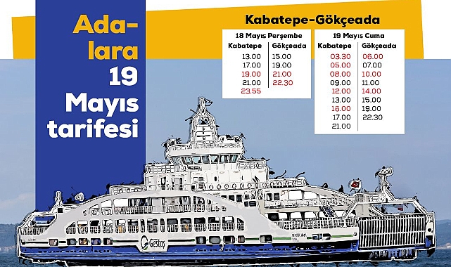 GESTAŞ'tan Adalara 19 Mayıs Tarifesi...