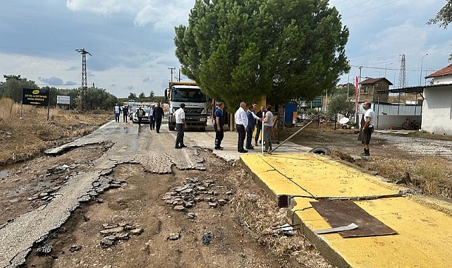 Vali Aktaş'tan selden etkilenen Geyikli'de inceleme
