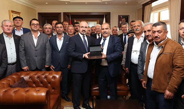 Bülent Turan, Lapsekili muhtarları ağırladı