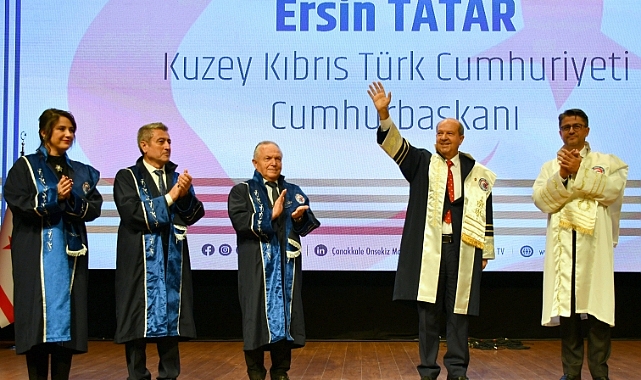ÇOMÜ'den, KKTC Cumhurbaşkanı Ersin Tatar'a Fahri Doktora
