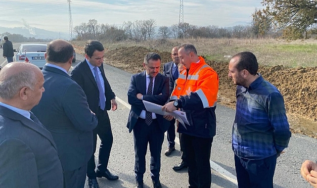 Vali Aktaş, Çan'da yol çalışmalarını inceledi