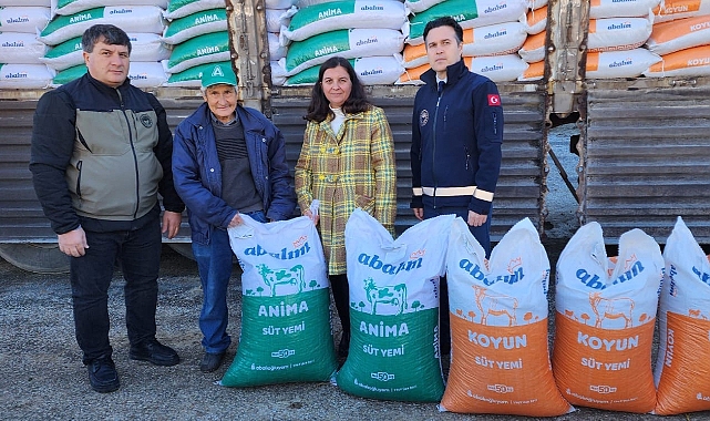 Yangın bölgesinde üreticilere yem desteği