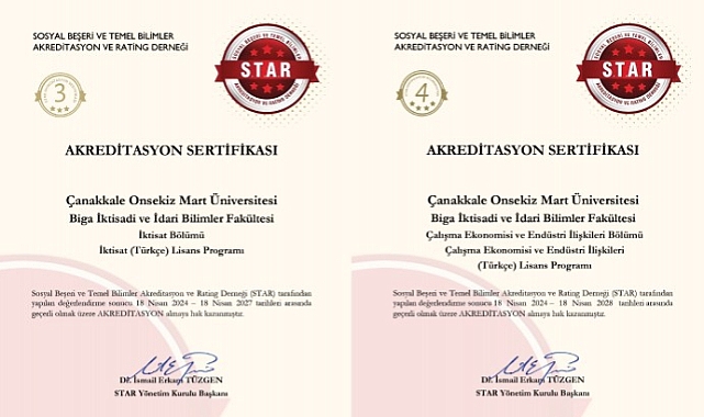 ÇOMÜ'de 5 Lisans Programı daha akredite oldu