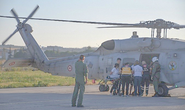 Vatandaş helikopter ile tahliye edildi