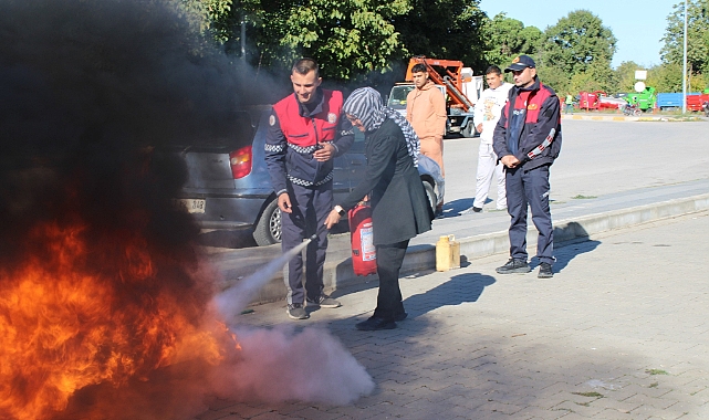 Biga TSO personeline yangın tatbikatı eğitimi