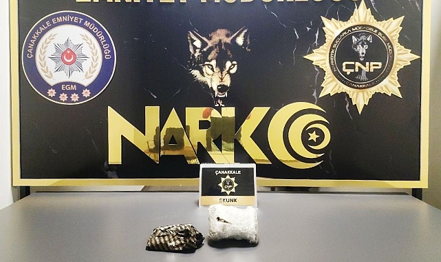 Çanakkale'de 544 gram skunk ele geçirildi