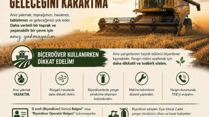 Çanakkale Valiliği’nden hasat dönemi uyarısı: “Anızı Yakma, Geleceğini Karartma!”